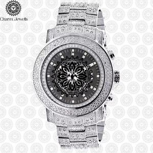 Charm_Jewells Luxury Men's Stainless Steel Watch 40mm Case Mechanical Movement Glass Dial Hip Hop Style 10 Bar Water Resistant - Product Image 1
