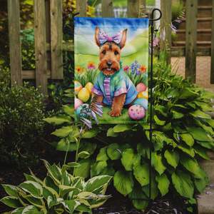Welsh Terrier Chasse aux oeufs de Pâques Drapeau de jardin Boîte aux lettres multicolore Bannière décorative de jardin pour Patio Oeuvre d'art pour parterres de fleurs - Product Image 2