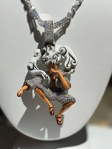 จี้ห้อยคอ CONCEPTION Luffy Iced VVS Moissanite เงินแท้ S925 ชุบทอง 14K สไตล์ฮิปฮอป ดีไซน์ตามสั่ง สำหรับทั้งชายและหญิง พร้อมใบรับรอง GRA - Product Image 2