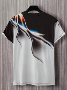 Camisetas Personalizadas de Corte Ajustado para Hombre, Transpirables, Ecológicas, de Tela de Lona, Cuello Redondo, Manga Corta, Lisas, Casuales, de Poliéster/Algodón - Product Image 4
