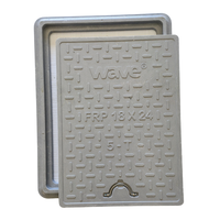 Couvercle de regard rectangulaire robuste en PRV 18x24 pouces, panneau d'accès utilitaire pleine profondeur, qualité ingénieur, résistant à la corrosion, 5 tonnes