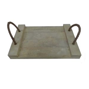 Bandeja Rectangular de Bambú con Mango de Cuerda para Servir, Bandeja de Madera para Comida, Cuenco y Bandeja de Madera, Venta Al por Mayor - Product Image 1