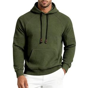 Sudadera con Capucha Unisex, Corte Regular, Color Sólido Informal, Tejido de Punto, Manga Larga, Bolsillo, Raglán, Secado Rápido, 100% Algodón, Ropa de Invierno - Product Image 3