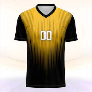 Camiseta de Fútbol 100% Poliéster Transpirable Antibacteriana de Secado Rápido con Cuello en V, Corte Holgado, Manga Corta, Tallas Grandes, Personalizable - Product Image 1