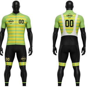 Ensemble maillot et short de cyclisme Orvo Sports unisexe pour adulte, orange et noir, respirant, manches courtes, pour vélo de route, course, équipe personnalisée, OEM - Product Image 1