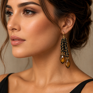 Boucles d'oreilles tendance à clipser en argent sterling avec turquoise naturelle et corail italien facetté, perles de pierres précieuses en grappe pour femme - Product Image 1