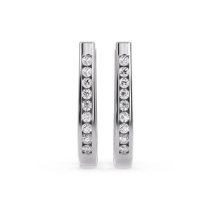 ต่างหูทรงกลมประดับเพชรโมเดิร์น 0.25 กะรัต เพชรเพาะเลี้ยงในห้องปฏิบัติการ ประดับด้วยทอง 18K และแพลตตินัม - Product Image 1