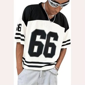 Maillot de football personnalisé pour homme, coupe ample, style streetwear, col rond, en maille, nouveau design, maillots de football courts en maille vierges - Product Image 2