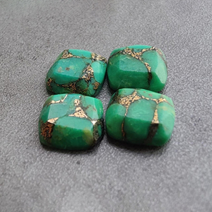 พลอยเทอร์ควอยซ์สีเขียวธรรมชาติทรงคุชชั่นเจียระไนสำหรับทำเครื่องประดับ - Product Image 1