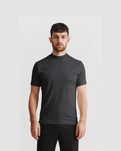 Camiseta de Hombre Gris Oscuro 100% Algodón Tejido Antiarrugas Casual de Manga Corta Transpirable para Verano, Uso Diario, Suave - Product Image 1