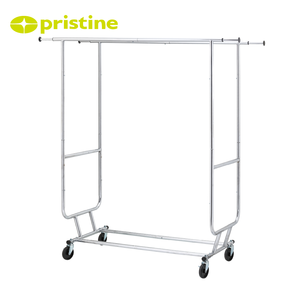 metal Clothing Rack Double Pole Portable Wardrobe Organizer Minimalist Design Durable Metal Storage Holder for Shirts - Product Image 6