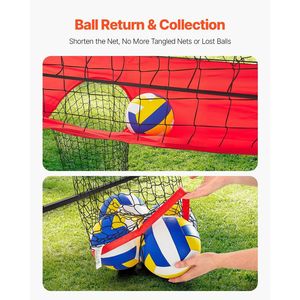 Sistema di Rete Portatile 2-in-1 per Allenamento di Pallavolo, Altezza Regolabile, Attrezzatura per Pratica con Ritorno Palla, Facile da Usare - Product Image 3