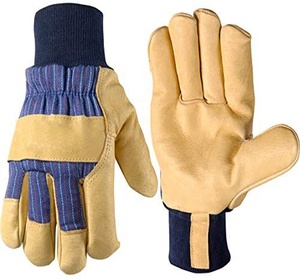 Gants de travail en cuir de vache fendu pour homme, accessoires de sécurité personnalisés, en cuir de vache, personnalisés - Product Image 1