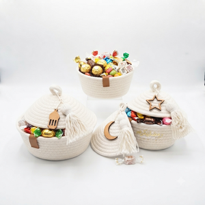 Caja de regalo de algodón con decoración de borlas para la decoración de la mesa de Ramadán Kareem, cesta de regalo Gergean, artículos únicos y novedosos. - Product Image 2