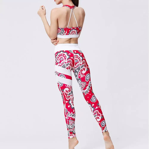 All Over Sublimation Print Breathable Seamless Spandex/Nylon Gym Fitness Bra Legging <b>Yoga</b> <b>Set</b> Customized Colors Made Pakistan - Product Image 2
