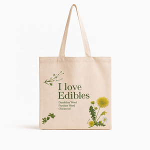 Sac de courses en coton biodégradable écologique avec motifs, poignées robustes, design réutilisable pour les courses quotidiennes et les essentiels - Product Image 1