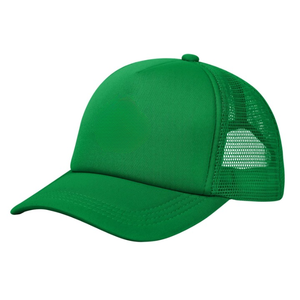 Casquette de camionneur unisexe verte 100 % coton, maille respirante, imperméable, couleur unie, visière incurvée, réglable, décontractée, pour sports de plein air - Product Image 1