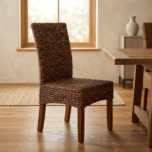 New Modern Minimalist Teak Wood <b>Dining</b> <b>Chair</b> Woven Seagrass Kitchen Room <b>Chairs</b> Luxury Seating Living Room Accent <b>Chair</b> Box - Product Image 2