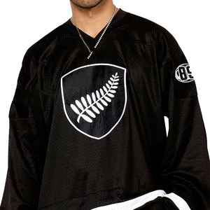Camiseta Deportiva Negra de Malla Transpirable de Poliéster, Estilo Oversize, con Mangas Largas y Diseño Personalizado 2026 para Fútbol Americano - Product Image 4