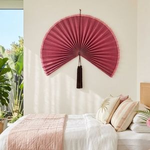 Vintage <b>Boho</b> Handmade Bamboo <b>Wall</b> Fan Colorful <b>Hanging</b> Decor Wholesale Supplier Gift - Product Image 1