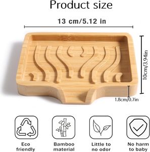 Eco <b>Bamboo</b> <b>Soap</b> <b>Dish</b> Holder with Drainage Self Draining Wooden Bar <b>Soap</b> Tray Container for Bathroom Shower Counter Bulk Supply - Product Image 6