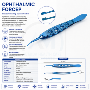 Pinzas para Cápsulas Al Mida Healthcare, Curvas, Instrumentos Quirúrgicos Oftálmicos Microquirúrgicos, Pinzas Delicadas de Acero Inoxidable, Instrumento con Certificación CE - Product Image 6