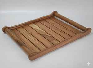 ถาดเสิร์ฟชา กาแฟ คุณภาพสูง ทำด้วยมือจากไม้มะม่วง พร้อมหูจับ ตกแต่งโต๊ะ ตกแต่งบ้าน ตกแต่งสไตล์บ้านไร่ - Product Image 4