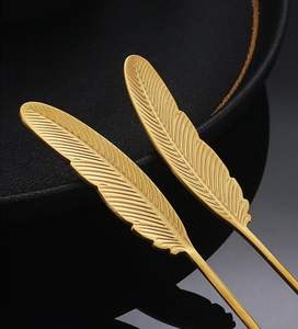 Couverts dorés de luxe, élégant ensemble de cuillères à café, cuillères à dessert de style royal, cuillères en acier inoxydable de qualité supérieure, vaisselle de luxe - Product Image 6