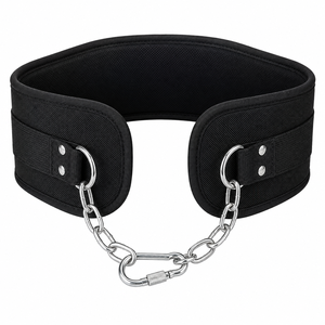 Double D-<b>Ring</b> Back Support Strap Home Wholesale Weighted Pull-up Belt <b>Thick</b> Neoprene Weight Lifting Dip Belt with Chain - Product Image 5