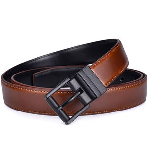Cinturón ajustable con hebilla de calavera para hombre, de cuero genuino, informal, de 3,5 cm de ancho y 110 cm de largo, duradero y de alta calidad - Product Image 4