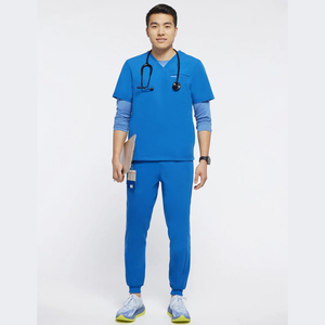 Hot Selling Quick Drying Nurse Stretch Scrubs <b>Sets</b> for Men Summer Short Sleeves Tops Pants Hospital Nursing Uniforms <b>Doctors</b> - Product Image 2
