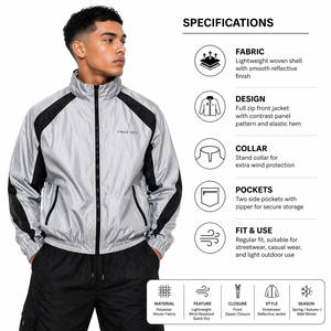 Survêtements légers et respirants en polyester imprimé, écologiques, avec fermeture éclair et cordon de serrage, ensemble de sport personnalisé pour homme - Product Image 3