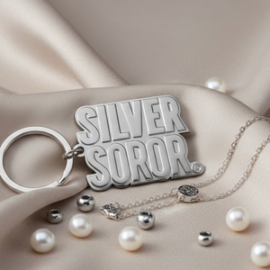 <b>Silver</b> Soror Keychain Women Polished Metal Letter <b>Key</b> <b>Ring</b> Decorative Bag Charm <b>Key</b> Holder Sorority Inspired Gift Accessory - Product Image 6