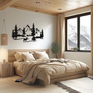 Décoration murale exquise en fonte de fer style Art Déco, cerf découpé au laser, animal de la forêt, décoration de Noël pour la maison, artisanat suspendu - Product Image 4
