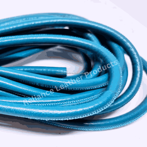 Bracelet en cuir rond cousu sur mesure de haute qualité, avec cordon en cuir, bijoux, émeraude, plaqué argent 925, sangle flexible et résistante - Product Image 4