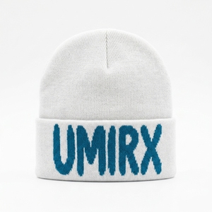 Custom Jacquard Knit Logo Beanie Unisex Adjustable Cuffed Winter <b>Hat</b> 100% Cotton Knitted OEM Private Label Skull Cap Y2K - Product Image 2