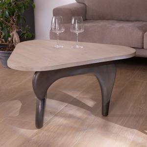 Vandana Golden Origin Coffee <b>table</b> in <b>solid</b> mango <b>wood</b> with a triangular <b>top</b>, Pop Vintage style - Product Image 3