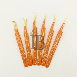 Pinzas para Pestañas de Alta Calidad, Pinzas Personalizadas para Extensión de Pestañas, Pinzas para Pestañas con Punta de Fibra de Visón, Bajo MOQ, Acero Inoxidable - Product Image 4