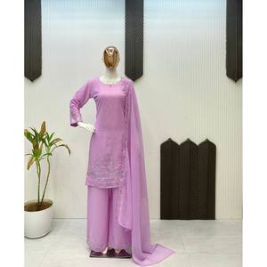 Ensemble de costume de soirée élégant pour femmes, haut-bas et dupatta pour un look élégant - Product Image 1