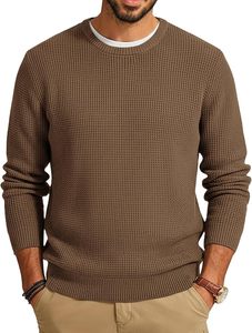 Sweat-shirt à manches longues en tissu gaufré pour homme, coupe décontractée, col rond en laine, avec logo personnalisé, idéal pour l'hiver – Fabricant (taille M) - Product Image 2