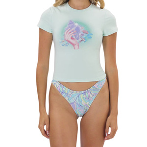 Conjuntos de Bikini de Dos Piezas Personalizados con Estampado Sólido Frontal, Hechos en Pakistán, de Alta Calidad, en Spandex y Poliéster, Cómodos y Ligeros, al por Mayor - Product Image 1