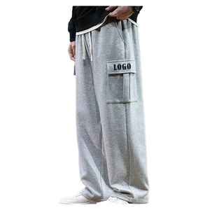 Pantalones Deportivos Anchos para Hombre, Color Gris, Cintura Elástica, Estilo Holgado, Casual, Decorados con Borlas, para Otoño - Product Image 6