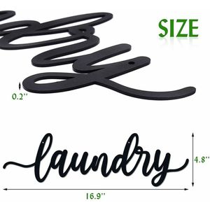 CIFbuy Insegna Moderna in Acciaio Inossidabile per Lavanderia, Arte Murale in Metallo Tagliato al Laser con Vernice Cotta, per Decorazione Domestica e Locale Lavanderia - Product Image 3