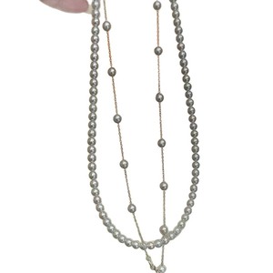 Collier en or 18 carats avec perles d'eau douce rondes de 4 à 5 mm, sans défaut, collection ciel étoilé - Product Image 5