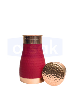 กระติกน้ำทองแดงสีแดง OTSAK พรีเมียม รักษ์โลก ดีไซน์ทันสมัย ฝาปิดแบบตอกลาย พกพาสะดวก สำหรับสำนักงาน ความจุ 1000 มล. - Product Image 2