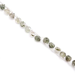 Perles d'onyx rutilé noir naturel facettées en forme d'oignon 7-9MM, perles de gemmes de rutile facettées en forme de goutte d'eau pour la fabrication de bijoux, 8 pouces - Product Image 5