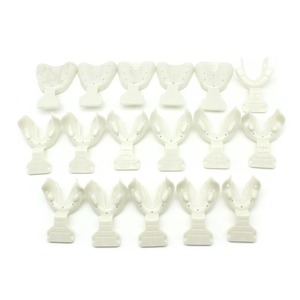 Bandeja de impresión mandibular dentada para instrumentos dentales, con corte de marco, para prótesis, suministros para dientes, manual, estriada, Clase II, 3 mandíbulas - Product Image 5