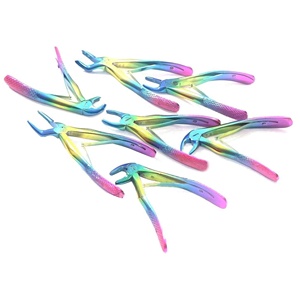 Ensemble de forceps d'extraction dentaire, couleur arc-en-ciel, poignée moletée, instruments chirurgicaux manuels, classe I - Product Image 1