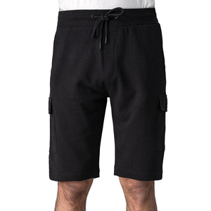Pantalones Cortos Cargo Negros para Hombre 2026, Cintura Media, Elásticos, Transpirables, de Poliéster Tejido, Casuales, Tipo Bermuda, con Bolsillos - Product Image 1