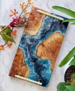 ถาดเสิร์ฟอาหารหวานทันสมัยราคาดีสำหรับโรงแรม ถาดเสิร์ฟไม้เรซิ่นสำหรับวางบนโต๊ะ ถาดเก็บอาหาร ถาดเสิร์ฟอาหารเย็น - Product Image 2